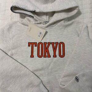 NEW Madhappy Light Ash Gray Hoodie, Orange Tokyo design, Unisex XS